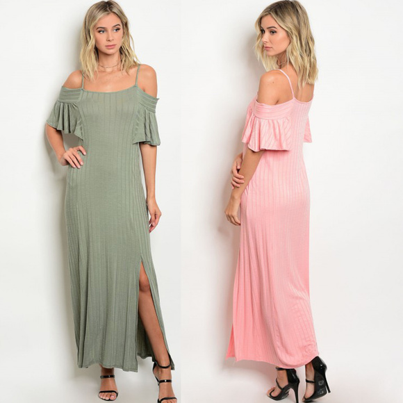 SLAY. Women's Contrast Stitch Olive Cold Shoulder Rib Full Sleeves Top main image 1